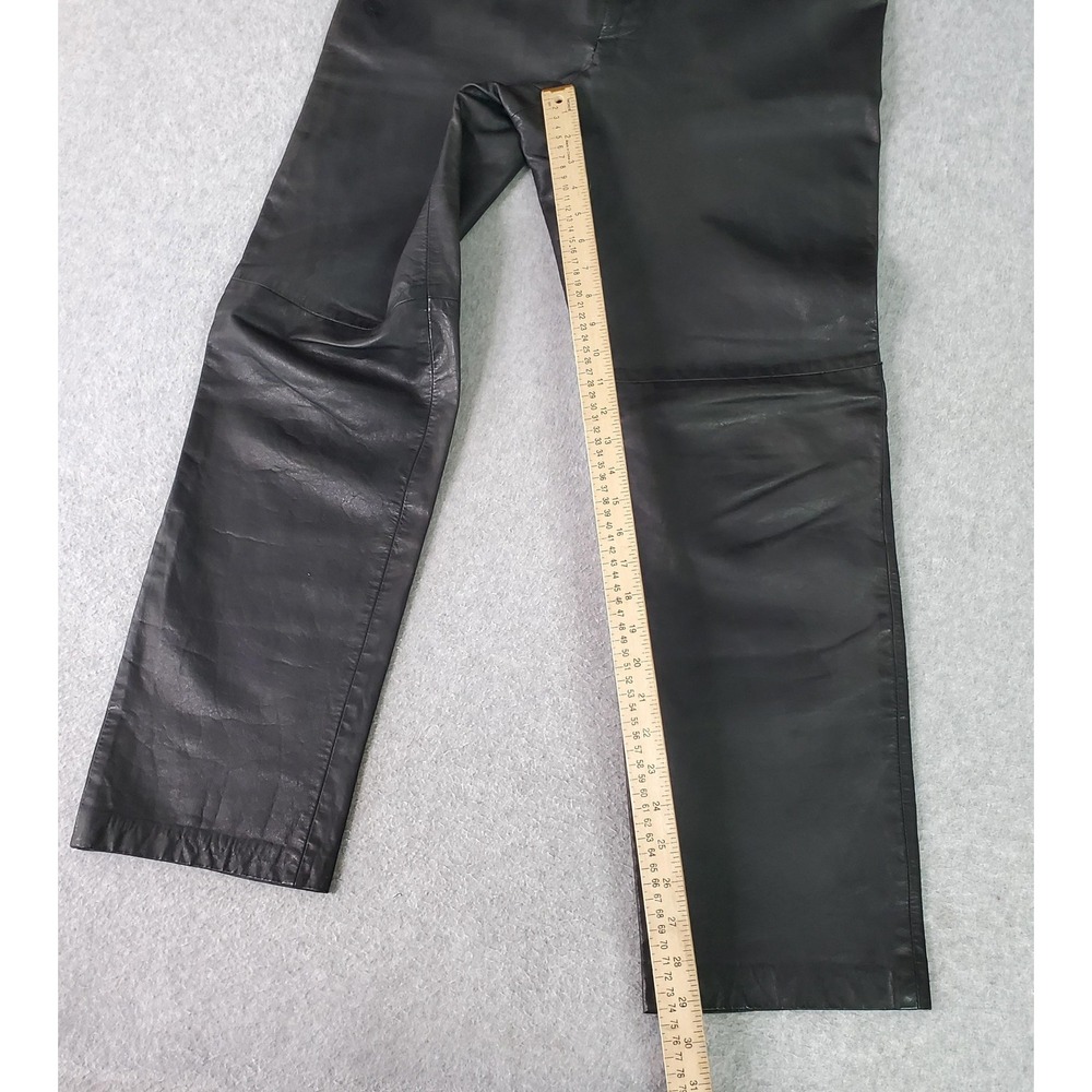 Vintage Versus Gianni Versace Leather Pants Fits 32x29 (Tag Sz 34) Black Italy - Picture 9 of 16